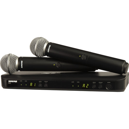Shure BLX288/SM58 Dual-Channel Wireless Handheld Microphone System with SM58 Capsules (H11: 572 to 596 MHz)