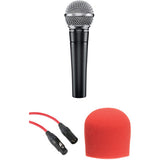 Shure SM58 Handheld Dynamic Microphone Kit (Red Cable & Windscreen)