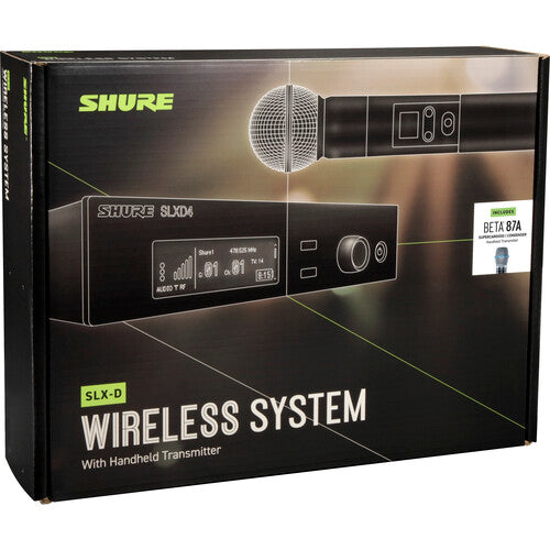 Shure SLXD24/B87A Digital Wireless Handheld Microphone System with Beta 87A Capsule (J52: 558 to 602 + 614 to 616 MHz)
