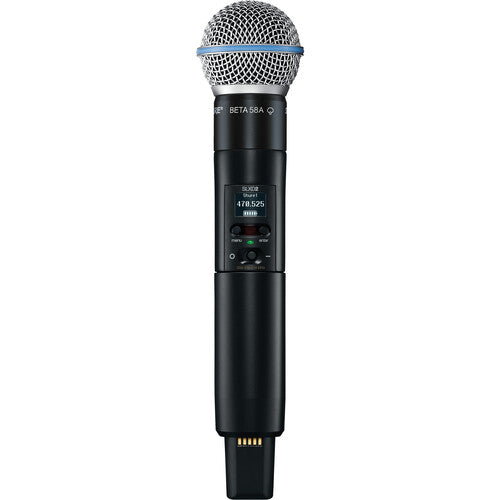 Shure SLXD24D/B58 Dual-Channel Digital Wireless Handheld Microphone System with Beta 58 Capsules (H55: 514 to 558 MHz)