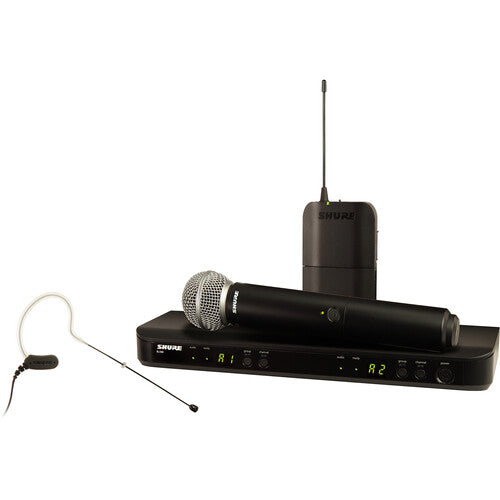 Shure BLX1288/MX153 Dual-Channel Wireless Combo Earset & Handheld Microphone System (H11: 572 to 596 MHz)