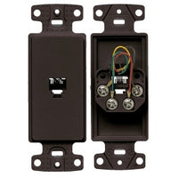 Hubbell NS770 4-Conductor Plate Frame with Jack, 6-Conductor, Screw Terminal, Brown