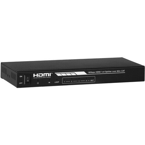 KanexPro SP-HDPOC1X4 1x4 HDMI Distribution Amplifier and Cat 5e/6 Extender Kit (196'/60m)
