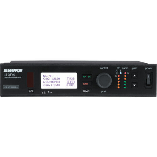Shure ULXD4-GV Single-Channel Digital Wireless Receiver with Always-On Encryption (H50: 534 to 598 MHz)