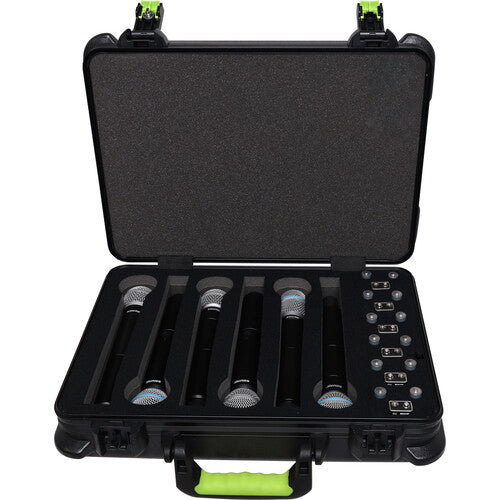 Shure SH-MICCASEW06 Molded Case with Drops for 6 Wireless Microphones and TSA-Approved Latches