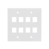 Dynacom 10600-DP8-WH Classic Wallplate Double-Gang 8-Port
