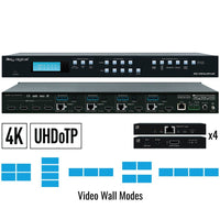 Key Digital KD-VW4x4ProK 4x4 4K UHD HDMI Video Wall Processor Matrix