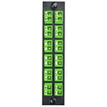 Hubbell FSPNLCDS12GN Fiber Optic Patch Panel, Supports 24 Ports and 12 LC Duplex Connections, Green Adapters