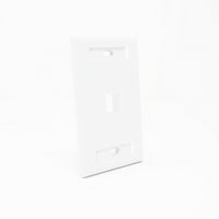 Dynacom 10600-P1W-WH Flush-Port ID Window Wallplates, 1-Port, White