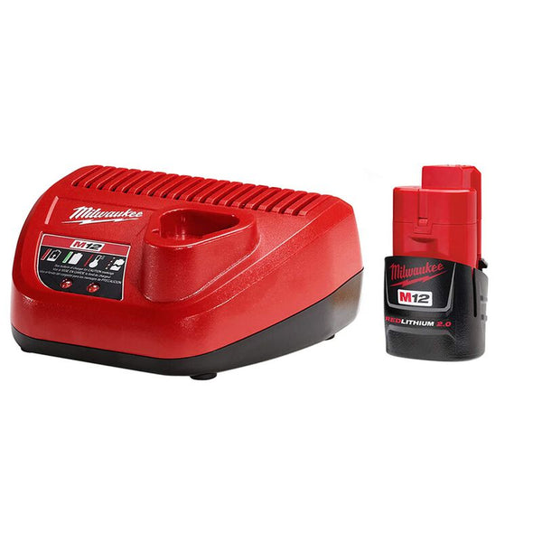 MILWAUKEE 48-59-2420 M12™ REDLITHIUM™ 2.0Ah Battery and Charger Starter Kit