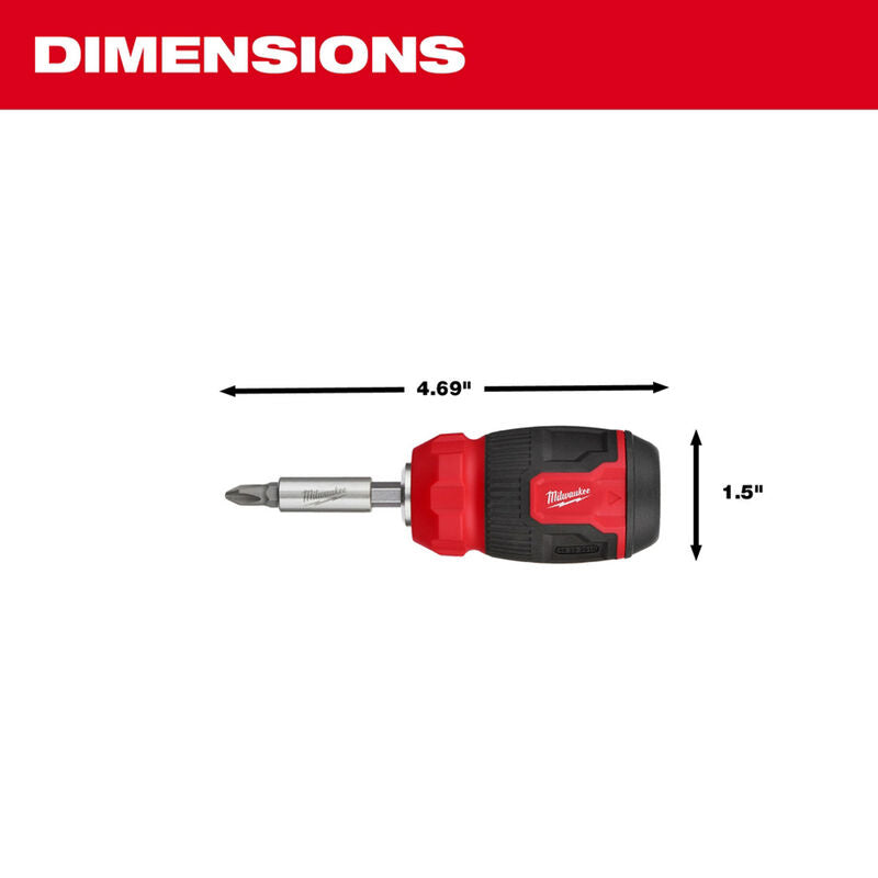 Milwaukee 13-in-1 Cushion Grip Screwdriver with Schrader Bit