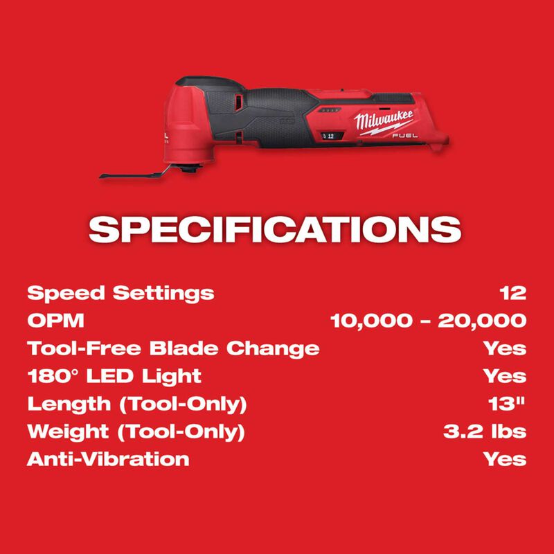 MILWAUKEE 2526-20 M12 FUEL™ Oscillating Multi-Tool