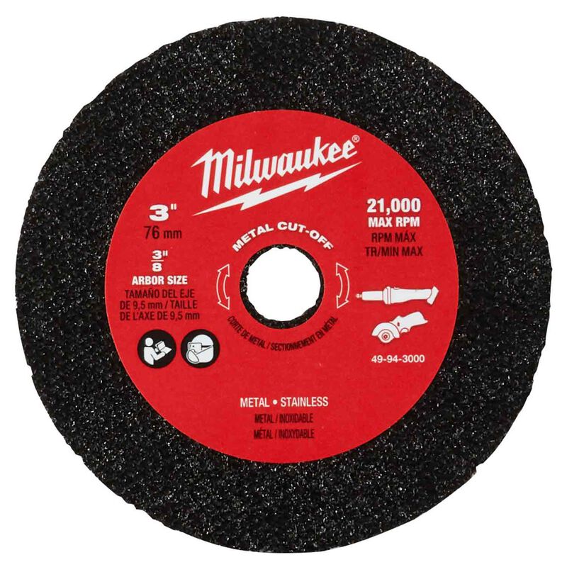 MILWAUKEE  49-94-3000 3" Metal Cut Off Wheel, 3-Pack