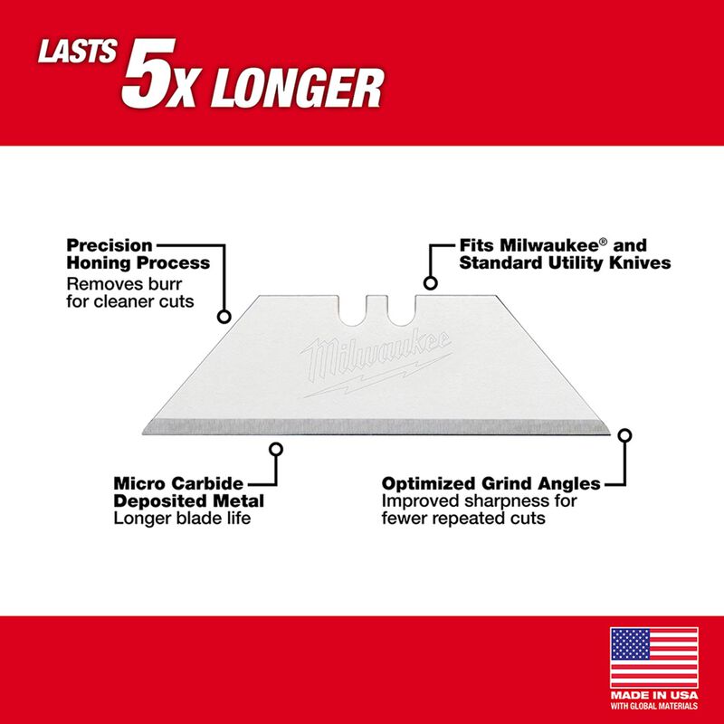 MILWAUKEE 48-22-1950 50 Piece General Purpose Utility Blades with Dispenser