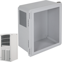 STI EF201610-W2 EnviroArmour Fiberglass Enclosure with Window, A/C and Heat, 20H 16W 10D