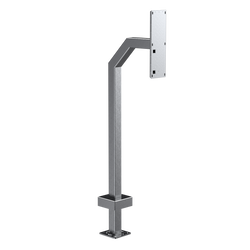 PEDESTAL 22PE1-2NIP-03-304 42" Stainless Gooseneck Pedestal - 2NIP Verso Triple Module