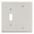 Hubbell PJ113LA 2-Gang Wall Plate, 1 Toggle and 1 Blank, Light Almond