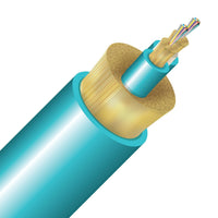 Cleerline 24D50125MOM3P Micro-Distribution Multimode OM3 Cable, 24F Plenum Indoor / Outdoor, 1000', Aqua