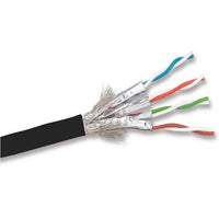West Penn 254247FBK1000 CAT7 Plenum Cable, 23/4 Pair Solid, Foil Shielded, UTP, CMP,, 1000' (304.8m) Reel, Black