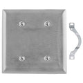 Hubbell SS24 2-Gang Blank Stainless Steel Wall Plate