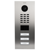 DoorBird 429682386 D2203V Flush-Mount IP Video Intercom with 3-Call Button, Architectural Bronze