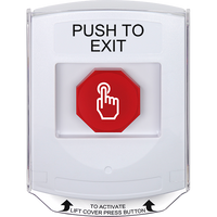 STI G3A325PX-EN G3 Multipurpose Push Button, No Camera, Momentary, 'PUSH TO EXIT', English, White