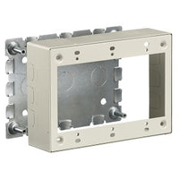 Hubbell HBL57483IVA HBL500/700/750 Series 3-Gang Standar Depth Box, Ivory
