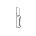 Adams Rite 3001-11-US32D Tubular Fixed Pull, without Cylinder Hole, Mortise and Rim Devices, Satin Stainless Steel