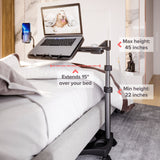 LEVO G2 V16 Rolling Laptop Workstation Stand Cart - WITH MOUSE TRAY and PHONE MOUNT