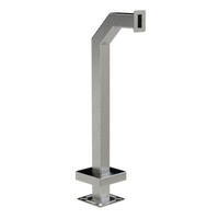 PEDESTAL PRO 33PE1-PPRO-02-304 42" Stainless Gooseneck Pedestal - Single Gang Mullion (Narrow) Cutout