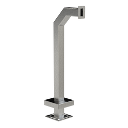 PEDESTAL PRO 33PE1-PPRO-02-304 42" Stainless Gooseneck Pedestal - Single Gang Mullion (Narrow) Cutout