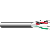 West Penn 355GY0500 22/4 Solid Audio Cable, Pair Shielded, Pair Unshielded, CMR, 500' (152.4m) Reel, Gray