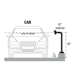 PEDESTAL PRO 36-APD-BLK 36" Black Wrinkle Gooseneck with 6x6 Face Plate