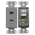 Hubbell NS784GY CAT5e Plate Frame with F Coax, Gray