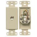 Hubbell NS770I Frame Wallplate with Jack, 6-Position, 4-Conductor, Ivory