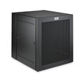 Hubbell HLQ2432M Rack Cabinet and Frame, 12U, 32-Inch Deep Mesh Door and Window, Black