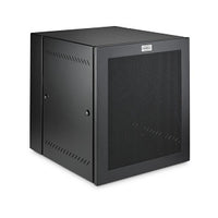 Hubbell HLQ24M Rack Cabinet and Frame, 12U Capacity, 24-Inch Deep Mesh Door, Black