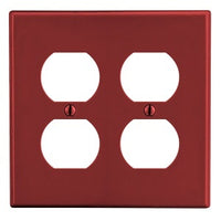 Hubbell P82R 2-Gang Duplex Wallplate, Red