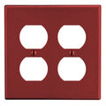 Hubbell PJ82R M-Size 2-Gang Duplex Wall Plate, Red