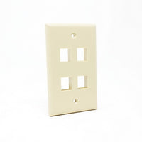 Dynacom 10600-P4-IV Wall Plate, Classic Wall Plate Single-Gang, 4-Port, Ivory