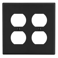 Hubbell P82BK Wallplate2-G2 Duplex Wall Plate, Black