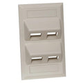 Hubbell AFP14E Single-Gang Keystone Wallplate, Angled, 4-Port, Electric Ivory
