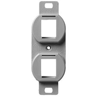 Hubbell BR106G 2-Port Duplex 106 Frame Plate, Gray