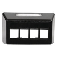 Hubbell FP4BBK Ceiling Mount Wall Mount Plate, 4-Port, Black