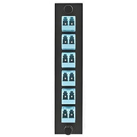 Hubbell FSPLCDM6AQ Fiber Optic Patch Panel, Supports 12 Ports and 6 LC Duplex Connections, Zirconia AQ
