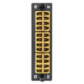 Hubbell FSPLCQS6H4Y Fiber Optic Adapter Panel, H4 Opening, 24-Port, 6 LC Quad, Zircon Ceramic, Yellow