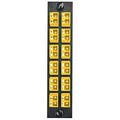 Hubbell FSPNLCDS12Y 24-Fiber Optic Panel Adapter, 12-LC Duplex, Zircon Sleeves, Yellow