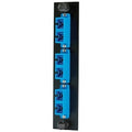 Hubbell FSPNSCDS3B Fiber Optic Panel Adapter, 6-Fiber, 3 SC Duplex, Zircon Sleeves, Blue