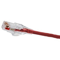 Hubbell HCL6R01 CAT6 Patch Wired, 1' (0.30 m), Slim Design, Red