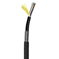 Hubbell HFCD19012PSBK 12-Fiber Indoor/Outdoor Tight Buffer Cable, Singlemode, Plenum, Armored, Black